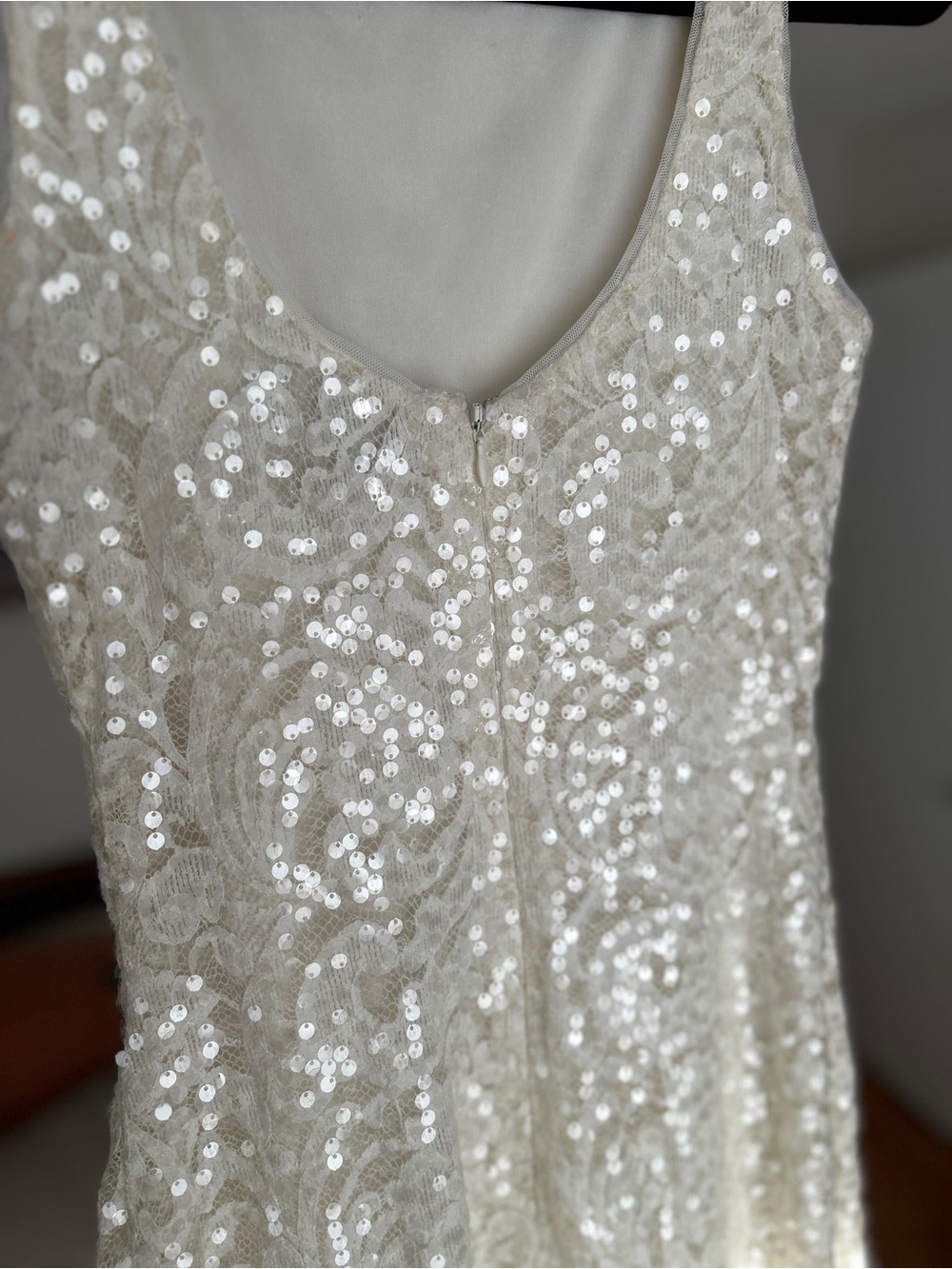 Ralph Lauren Ivory Sequin Lace Midi Dress - Picture 3 of 9